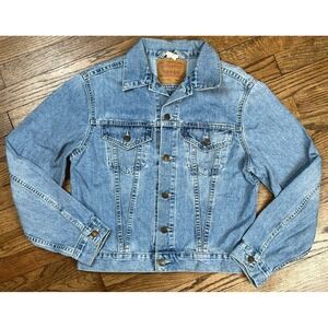 Levi's Blue Denim Jean Trucker Jacket Type 3 Western Work Cowboy Rodeo Sz Small